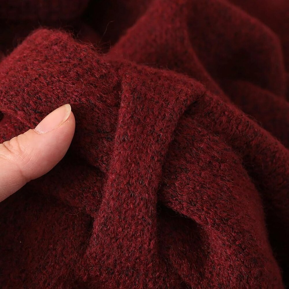 Versatile Women's Knitted Shawl Wrap - Timeless Wool-Cashmere Blend Design - Picture 5 of 8